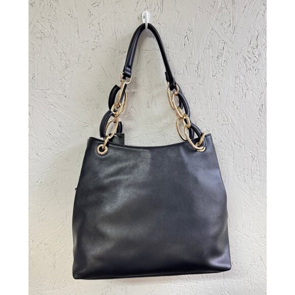 INC International Concepts Trippii chain strap tote shoulder bag - BLACK - Picture 3 of 8